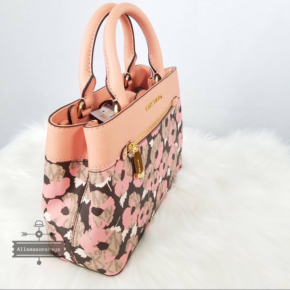 NWT Michael Kors Hailee Xs Satchel Floral Coral - Picture 3 of 8
